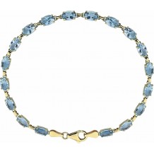 14K Yellow Sky Blue Topaz 7.25 Bracelet