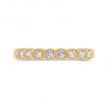 Shah Luxury Round Half-Eternity Diamond Wedding Band In 14K Yellow Gold