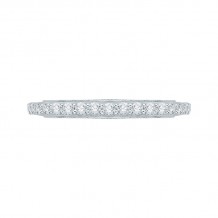 Shah Luxury 14K White Gold Round Diamond Wedding Band with Euro Shank