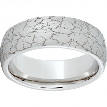 Serinium Domed Band with Tectonic Laser Engraving