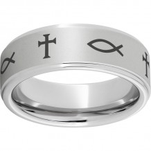 Ichthus Serinium Christian Symbol Engraved Ring