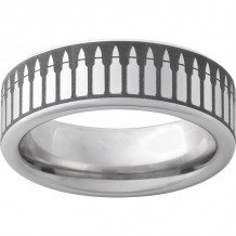 Serinium Pipe Cut Band with Bullets Laser Engraving