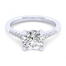 Gabriel & Co. 14k White Gold Contemporary Halo Engagement Ring