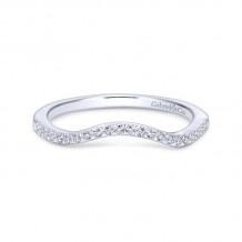 Gabriel & Co. 14k White Gold Contemporary Curved Wedding Band