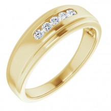 14K Yellow 1/4 CTW Diamond 5-Stone Band