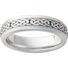 Serinium Domed Band with 3 Knot Milgrain Laser Engraving