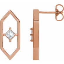 14K Rose 1/3 CTW Diamond Geometric Earrings