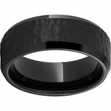 Black Diamond Ceramic Beveled Edge Band with Moon Finish