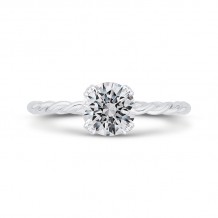 Shah Luxury 14K White Gold Solitaire Engagement Ring (Semi-Mount)