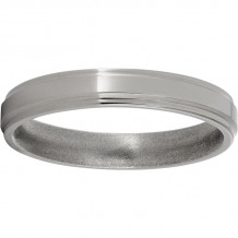 Titanium Flat Grooved Edge Band with Polish Finish