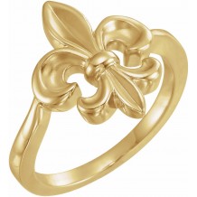 14K Yellow Fleur-de-lis Ring