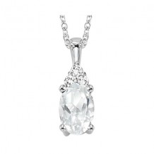 Gems One 10Kt White Gold Diamond (1/50Ctw) & White Topaz (1/2 Ctw) Pendant