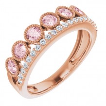 14K Rose Morganite & 1/5 CTW Diamond Ring