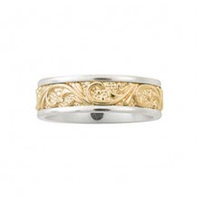 Camelot 14k White Gold Engraved Encompassing Wedding Band