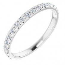 14K White 3/8 CTW Diamond Matching Band