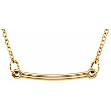 14K Yellow Tiny Poshu00ae Bar 16-18 Necklace