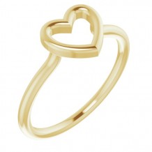 14K Yellow Heart Ring