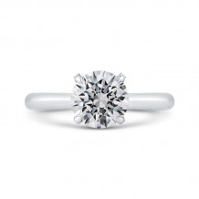 Shah Luxury 14K White Gold Round Cut Diamond Engagement Ring (Semi-Mount)