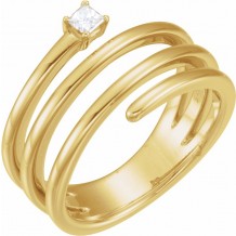 14K Yellow 1/10 CTW Diamond Freeform Ring