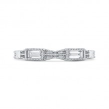 Shah Luxury 14K White Gold Baguette Diamond Wedding Band