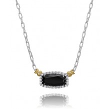 Vahan 14k Gold & Sterling Silver Black Onyx Necklace