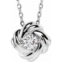 14K White 1/6 CTW Diamond Knot 16-18 Necklace