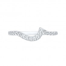 Shah Luxury 14K White Gold Round Diamond Half-Eternity Wedding Band