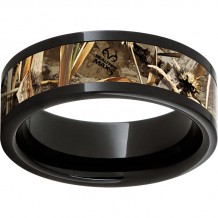 Black Diamond Ceramic Pipe Cut Band with Realtree Max 5 Inlay