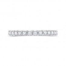 Shah Luxury Round Cut Diamond Half-Eternity Wedding Band In 14K White Gold