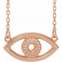 14K Rose Evil Eye 18 Necklace