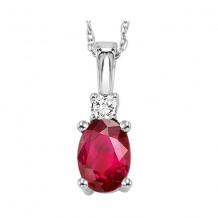 Gems One 14Kt White Gold Diamond (1/20Ctw) & Ruby (5/8 Ctw) Pendant