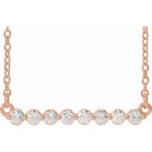 14K Rose 1/4 CTW Diamond Bar 18 Necklace
