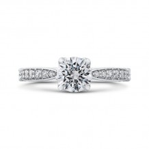 Shah Luxury Round Diamond Engagement Ring In 14K White Gold (Semi-Mount)