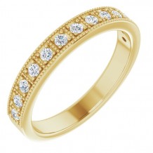 14K Yellow 1/4 CTW Diamond Milgrain Anniversary Band