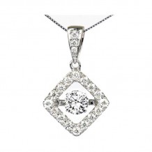 Gems One 14KT White Gold & Diamond Rhythm Of Love Neckwear Pendant  - 1-1/4 ctw