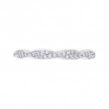 Shah Luxury 14K White Gold Round Eternity Diamond Wedding Band with Criss-Cross Crossover Shank