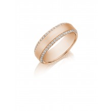 Henri Daussi 7mm Men's Wedding Band MB1 14k Gold Rose 0.95 Ctw.