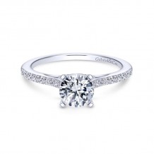 Gabriel & Co. 14k White Gold Contemporary Straight Engagement Ring