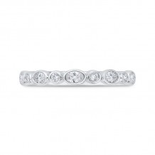 Shah Luxury 14K White Gold Round Cut Diamond Wedding Band