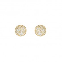 Henri Daussi 14k Yellow Gold Diamond Stud Earrings