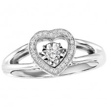 Sterling Silver 1/6ct Diamond Rhythm Of Love Ring