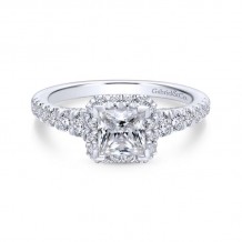 Gabriel & Co. 14k White Gold Entwined Halo Engagement Ring