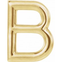 14K Yellow Single Initial B Earring