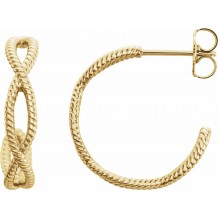 14K Yellow 20x4 mm Rope Hoop Earrings