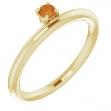 14K Yellow Citrine Stackable Ring