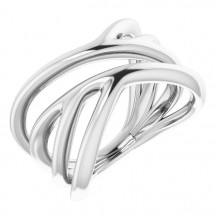 14K White Negative Space Ring