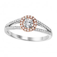 14k White Gold 1/5ct Diamond Engagement Ring with 1/4ct Center Stone