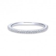 Gabriel & Co. 14k White Gold Contemporary Curved Wedding Band