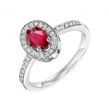 Gems One 14Kt White Gold Diamond (1/5Ctw) & Ruby (5/8 Ctw) Ring