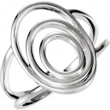 14K White 17.8 mm Freeform Ring